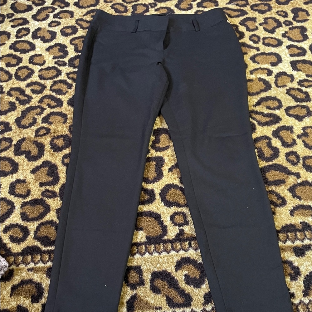 Black Tailored Pants | Women’s Size 8 | Cotton Blend Stretch Slacks ivanka trump